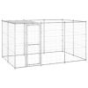 Outdoor Dog Kennel Galvanized Steel with Roof 78.1 ft²