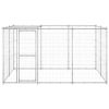 Outdoor Dog Kennel Galvanized Steel with Roof 78.1 ft²