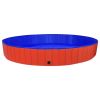 Foldable Dog Swimming Pool Red 118.1"x15.7" PVC