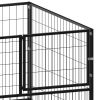 Dog Kennel Black 39.4"x39.4"x27.6" Steel