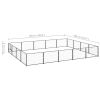 Dog Kennel Black 215.3 ft² Steel