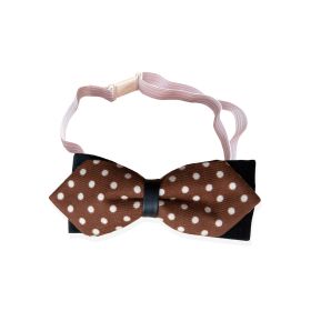 Dog Cute Fashion Bow Tie Handmade Bow Collar (Option: Caramel Polka Dot-S)