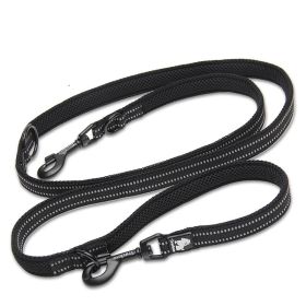 Pet Dog Multi-functional Hand Holding Rope Double-headed Outdoor Chain Crossbody Polyester Reflective (Option: Black-S)