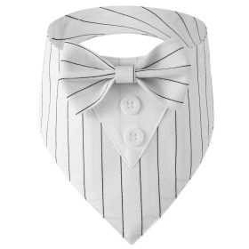 Pet Tie Banquet Suit Triangular Binder (Option: White Striped-M)