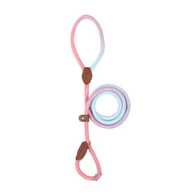 Colorful Durable Bold Nylon Pet Hand Holding Rope (Option: Pink Blue-S)