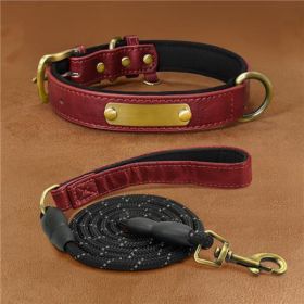 Dog Collar Engraved With Lettering To Prevent Loss Of Neck Collar (Option: Red suit-XS)