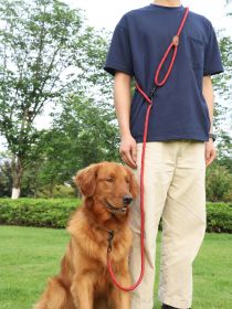 Pet Multifunctional Adjustable Reflective Hand Holding Rope (Option: Red-L)