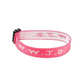 Jacquard Printed Wrist Strap Bracelet Ribbon Unisex WWJD Bracelet Adjustable Bracelet (Option: Pink Jacquard)