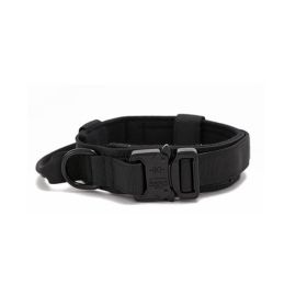 Large Dog Adjustable Camouflage Tactics Hand Holding Rope Nylon Strap (Option: Dog Collar Black-XL)