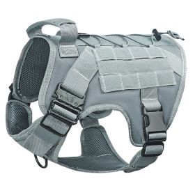 Large Dog Adjustable Camouflage Tactics Hand Holding Rope Nylon Strap (Option: Dog Vest Gray Upgrade-XL)