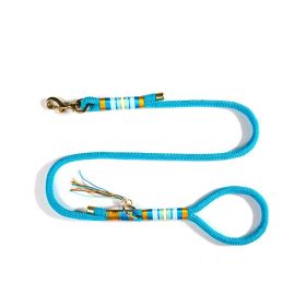 Dog Hand Holding Rope Anti Breaking Loose Collar (Option: Sling Peacock Blue-Large)