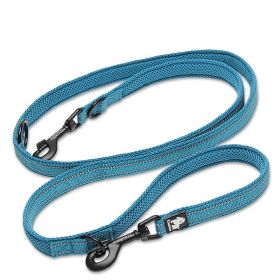 Pet Dog Multi-functional Hand Holding Rope Double-headed Outdoor Chain Crossbody Polyester Reflective (Option: Lake Blue-M)