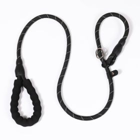 P Chain Pet Hand Holding Rope Reflective Silk Explosion-proof Pet Traction (Option: Black-L Diameter 12mm-2.0M)